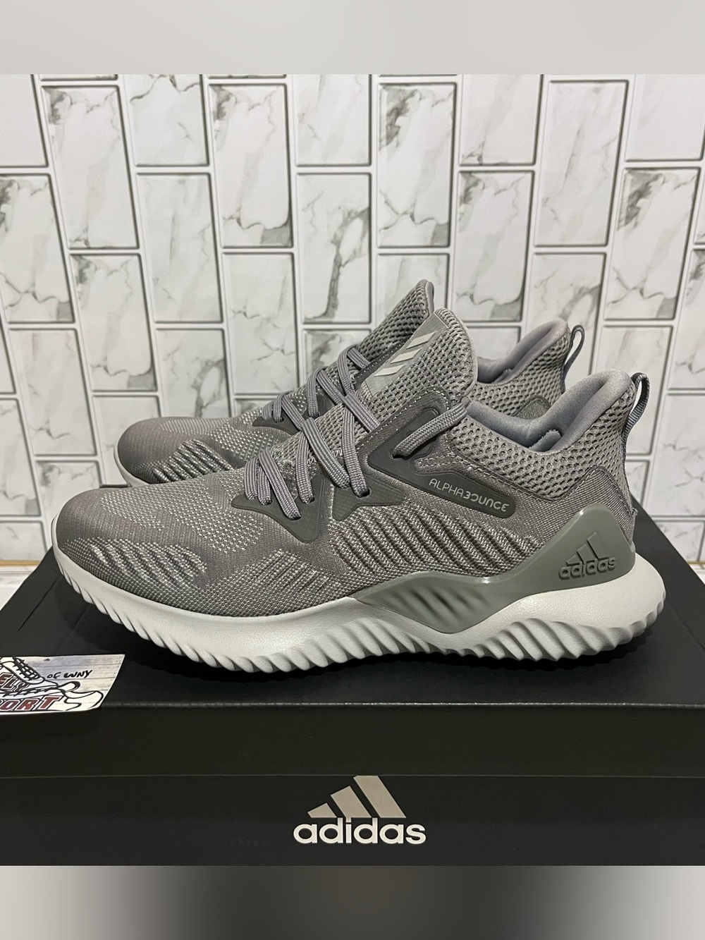 New Adidas AlphaBounce Beyond Grey Running Gym Training Shoes Womens 8 9